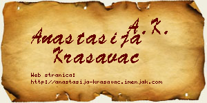 Anastasija Krasavac vizit kartica